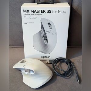 Logitech MX Master 3S Wireless Mouse - Silver and White